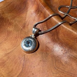 Blue Topaz and Silver necklace